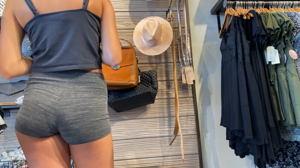 Brunette teen in shorts shopping (4).jpg